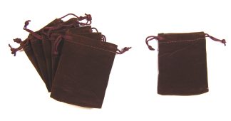 5cm x 7cm Brown STRAIGHT Velvet Jewellery Bags