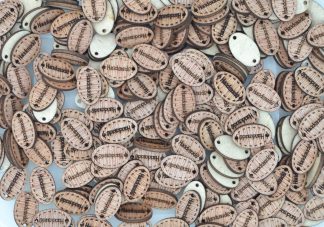 Handmade Wooden Tags 5 - Handmade Product Tags/Garment Labels - Sew on - Knit Crochet