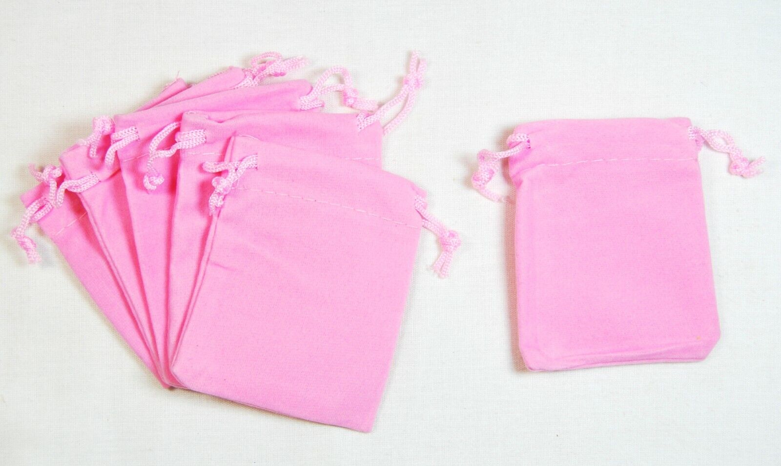 5cm x 7cm Pink STRAIGHT Velvet Jewellery Bags