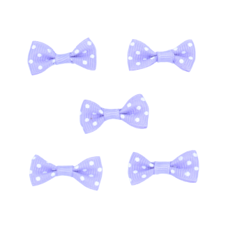 Lilac 073 - 3cm Grosgrain Dots Bows