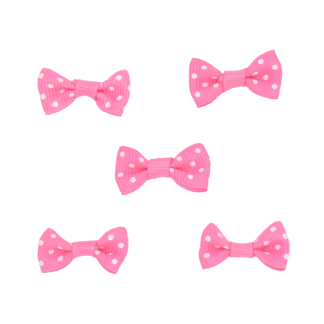 Pink 023 - 3cm Grosgrain Dots Bows