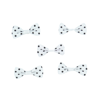 White 001 - 3cm Grosgrain Dots Bows