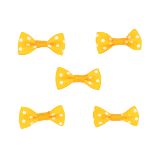Yellow 100 - 3cm Grosgrain Dots Bows