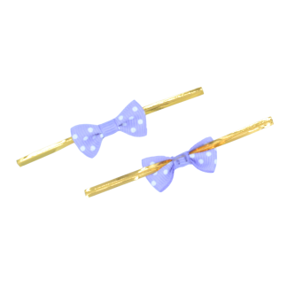 Lilac 073 - 3cm Grosgrain Dots Bows with Twist Ties