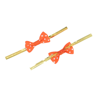 Orange 103 - 3cm Grosgrain Dots Bows with Twist Tie