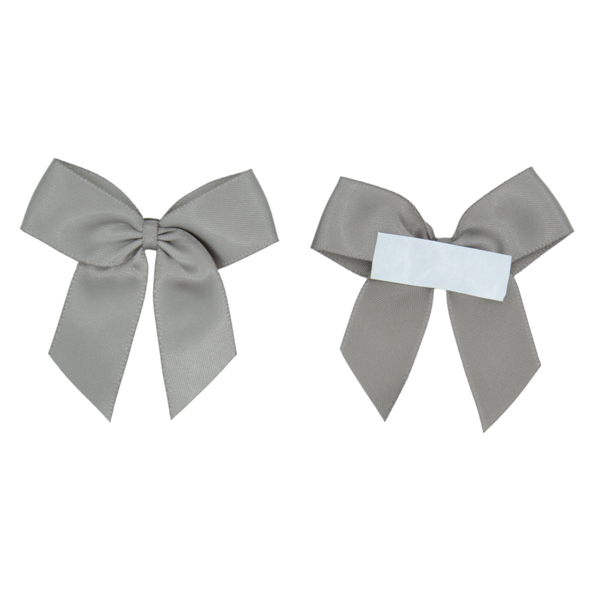 Grey 017 - 5cm Pre-tied Self Adhesive Satin Bows (16mm Ribbon) | Gifts, Arts & Crafts