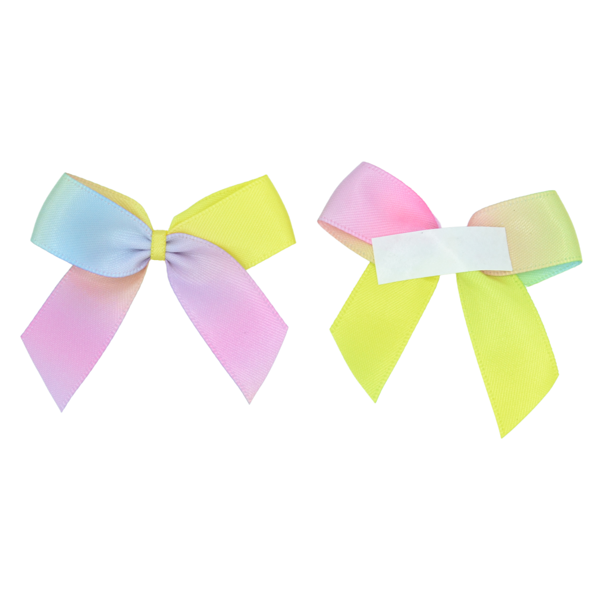 Pastel Rainbow - 5cm Pre-tied Self Adhesive Satin Bows (16mm Ribbon) | Gifts, Arts & Crafts