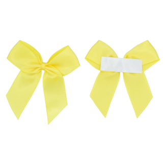 Yellow 640 - 5cm Pre-tied Self Adhesive Satin Bows (16mm Ribbon) | Gifts, Arts & Crafts