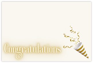 Congratulations (Gold Confetti) - 60mm x 90mm Florist Cards