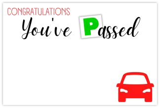Congratulations You've Passed (Red Car) - 60mm x 90mm Florist Cards