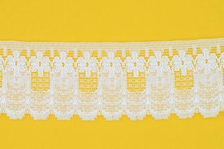 Flat Lace - White | 50mm Wide Style 2, 0.5m to 10m Long