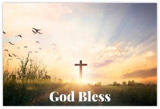 God Bless (Cross Sunrise) - 60mm x 90mm Florist Cards