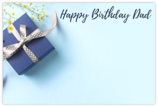 Happy Birthday Dad (Blue Gift) - 60mm x 90mm Florist Cards