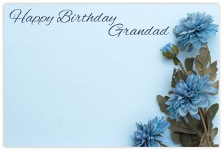Happy Birthday Grandad (China Aster) - 60mm x 90mm Florist Cards