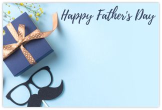 Happy Father's Day (Gift & Moustache) - 60mm x 90mm Florist Cards