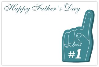 Happy Father's Day (Number 1 Hand) - 60mm x 90mm Florist Cards