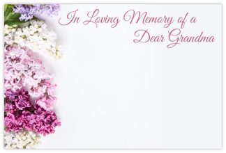 In Loving Memory Grandma (Lilacs) - 60mm x 90mm Florist Cards