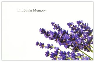 In Loving Memory (Lavender) - 60mm x 90mm Florist Cards