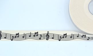 Music Note Cotton Ribbon - Available in Various Designs - 20mm Width