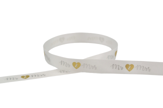 Newlyweds Mr & Mrs (15628) 15mm - Wedding Ribbon