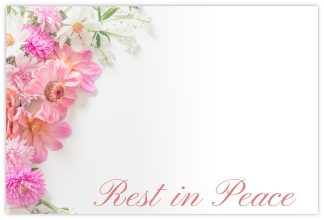 Rest in Peace (Garden Dahlia) - 60mm x 90mm Florist Cards