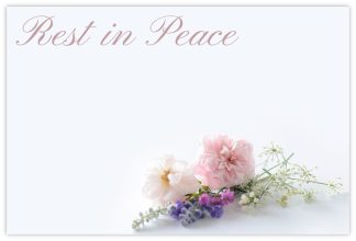 Rest in Peace (Laying Flowers) - 60mm x 90mm Florist Cards