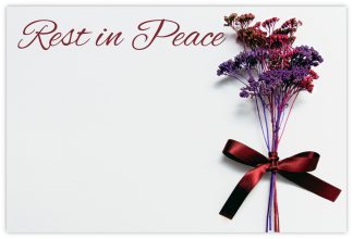 Rest in Peace (Maroon) - 60mm x 90mm Florist Cards