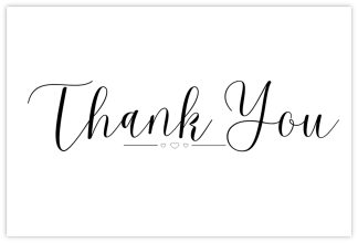 Thank You (Calligraphy) - 60mm x 90mm Florist Cards