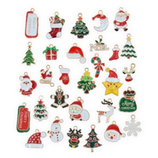 Christmas 1 Gold Enamel Mix - Mini Metal Charms