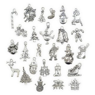 Christmas 2 Silver Mix - Mini Metal Charms