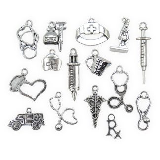 Medical Nurses Silver Mix - Mini Metal Charms