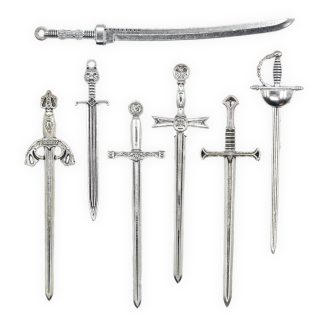 Medieval Swords Silver Mix - Mini Metal Charms