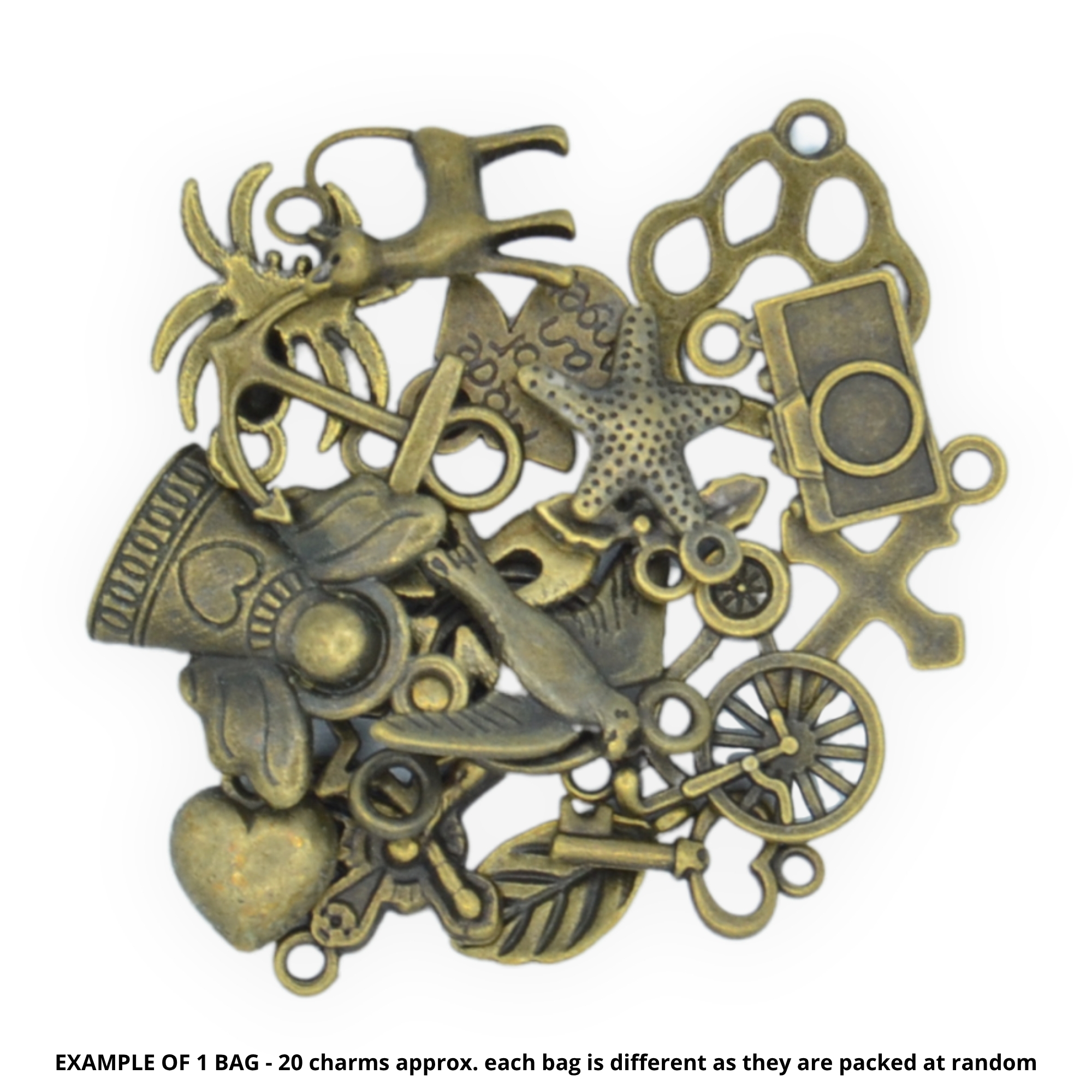 Misc Antique Bronze Mix - Mini Metal Charms - Image 2