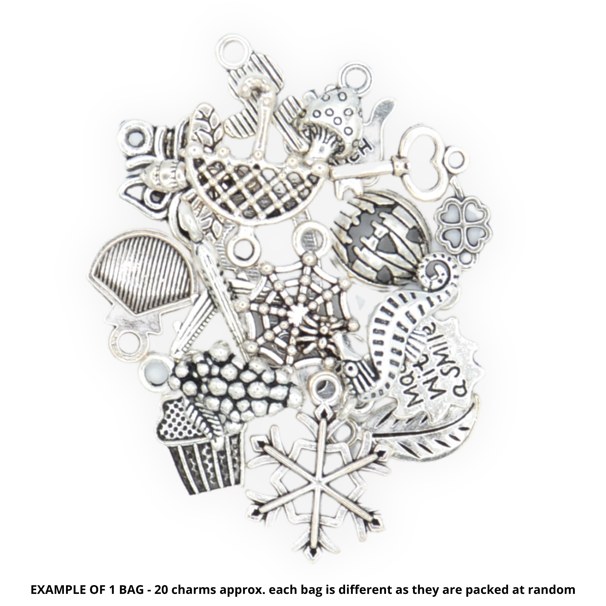 Misc Silver Mix - Mini Metal Charms - Image 2