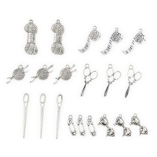 Sewing 1 Silver Mix - Mini Metal Charms