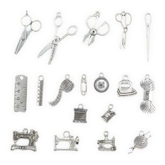 Sewing 2 Silver Mix - Mini Metal Charms