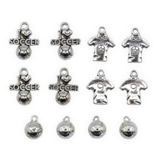 Soccer Football Silver Mix - Mini Metal Charms