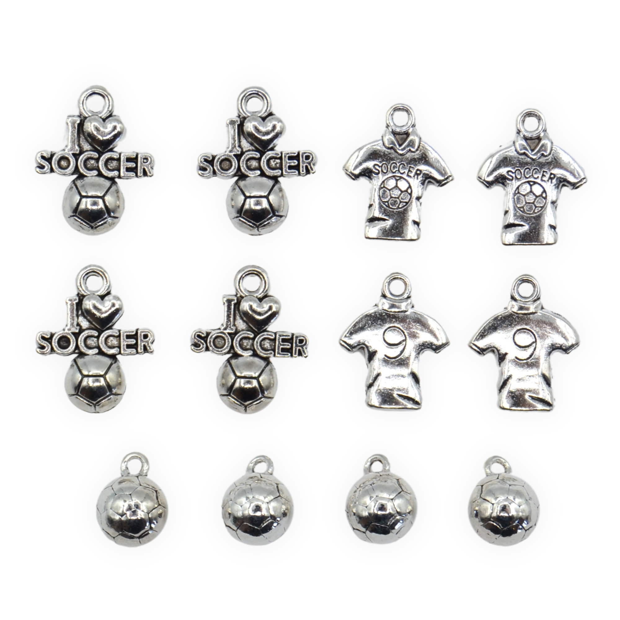 Soccer Football Silver Mix - Mini Metal Charms