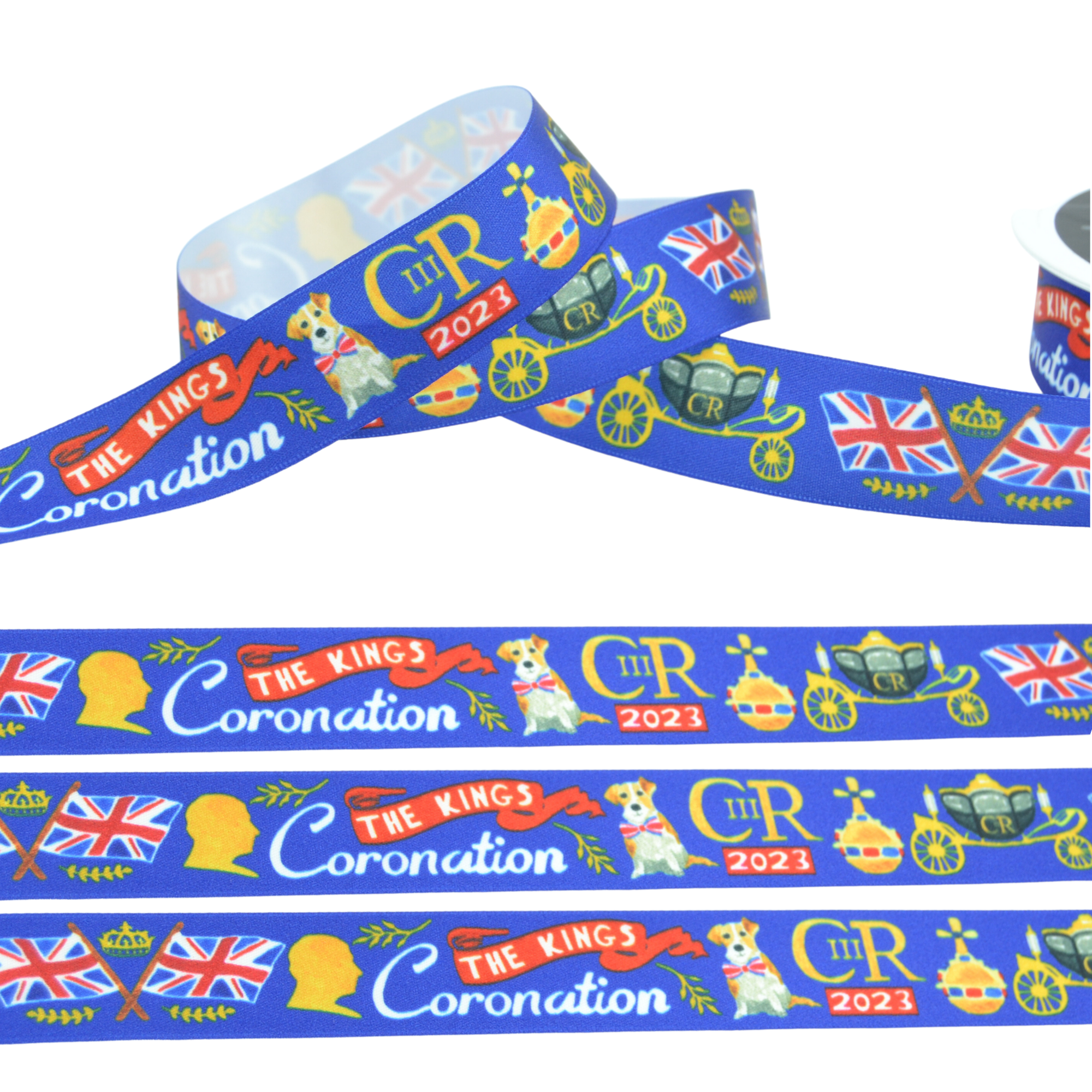 The King's Coronation 25mm - Single Satin Ribbon