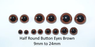 Sew On - Brown Half Round Button Eyes