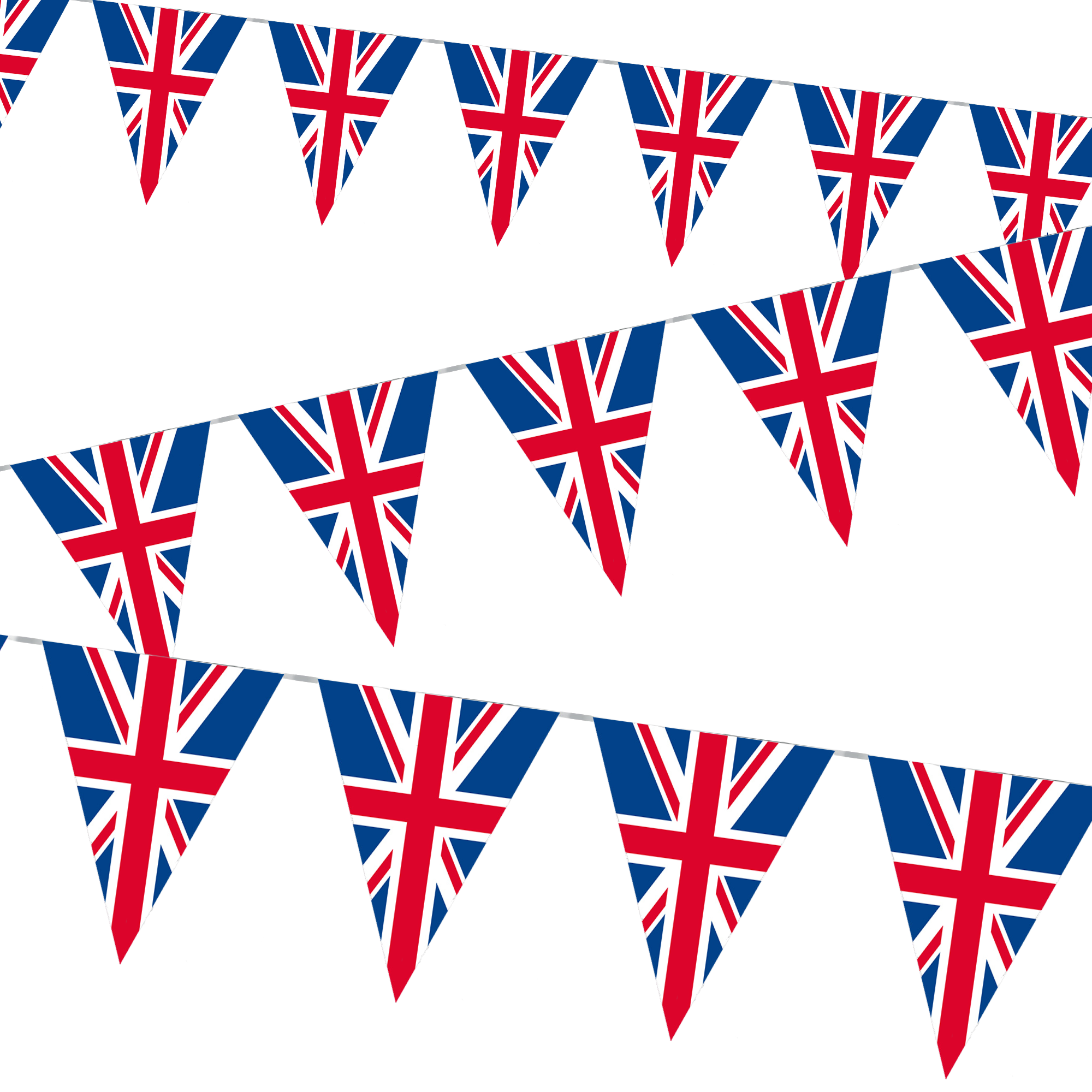 Union Jack Triangle Flags Bunting (3.9m) - Party Decorations - CelloExpress