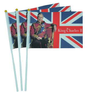 King Charles III Hand Flags - Party Decorations