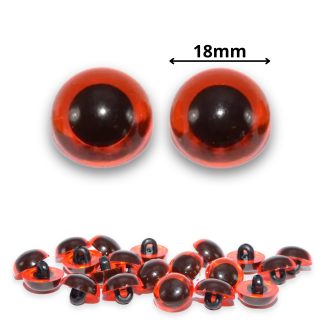 Sew On - 18mm Amber Half Round Button Eyes for Teddy Bear/Animal Soft Toy Making