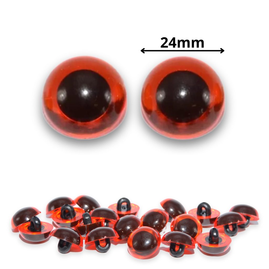 Buton Rounded Eyes Sew On - 24mm Amber Half Round Button Eyes for Teddy Bear/Animal Soft ...
