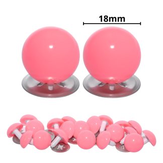 18mm Solid Pink Eyes with Metal Backs