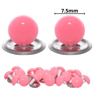 7.5mm Solid Pink Eyes with Metal Backs