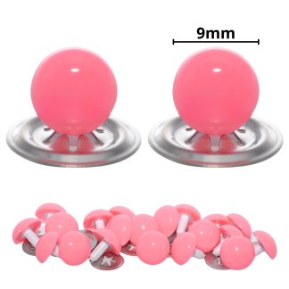 9mm Solid Pink Eyes with Metal Backs