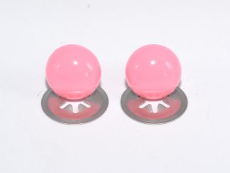 12mm Solid Pink Eyes with Metal Backs