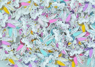 Childrens Character Printed Wooden Buttons (Pegasus Type 2 - 32mm)