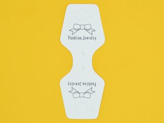 White Card Jewellery Tags - Bow - 93mm x 38mm - 2mm Hole